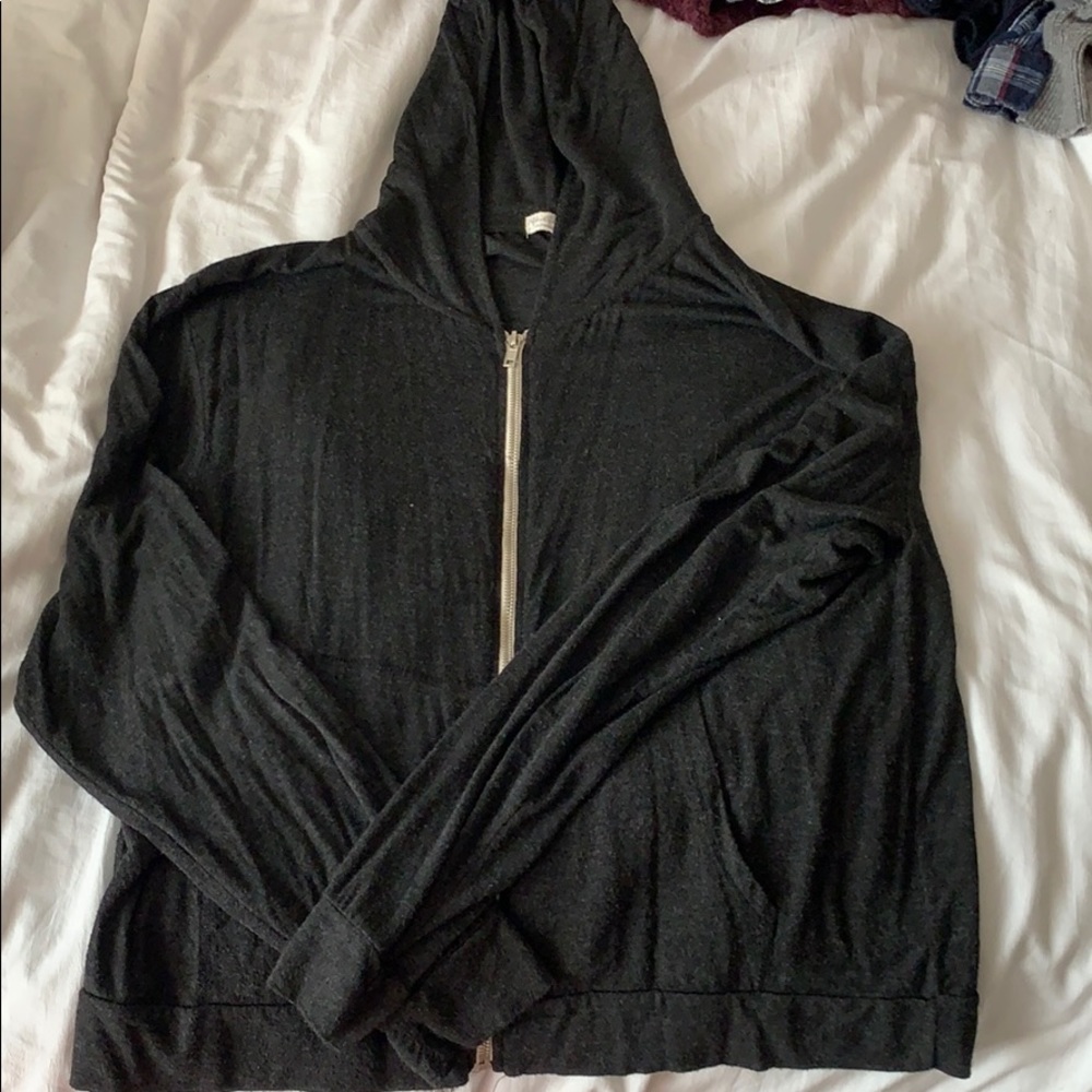 grey zip up jacket brandy melville